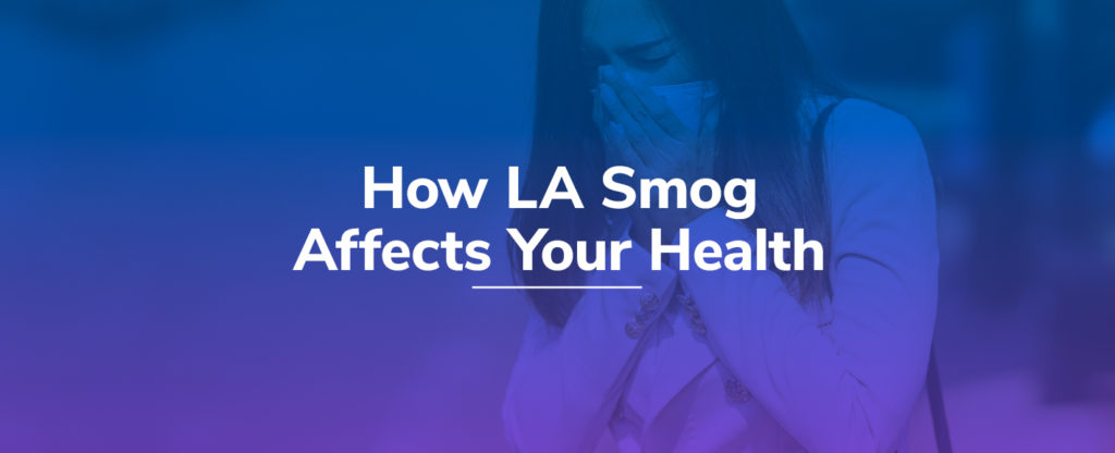 woman coughing due to effects of LA smog