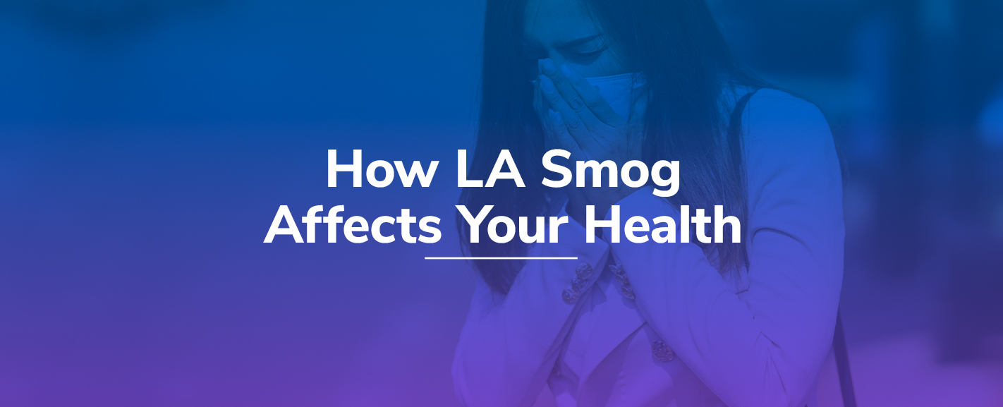 woman coughing due to effects of LA smog