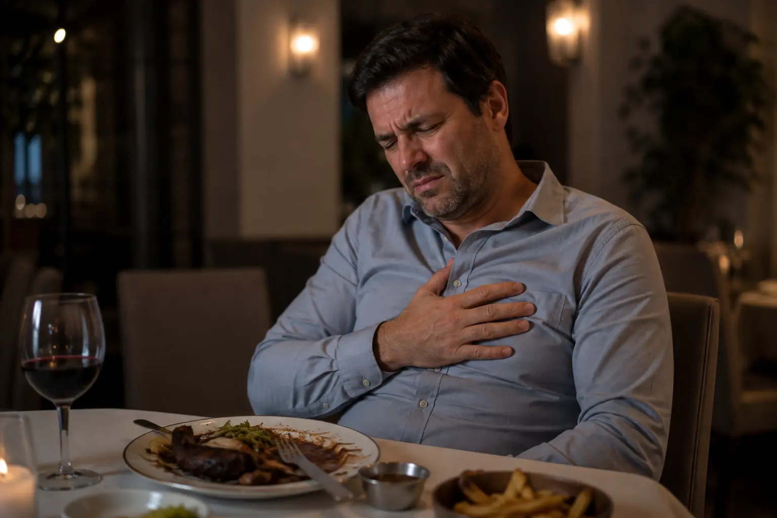 After a Long Meal or Heavy Drinking