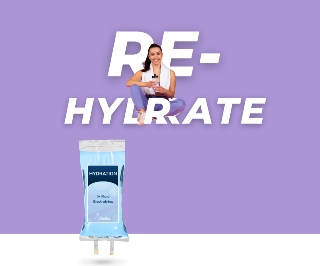 Alt + caption: Getting an IV for dehydration to replace fluids in the body