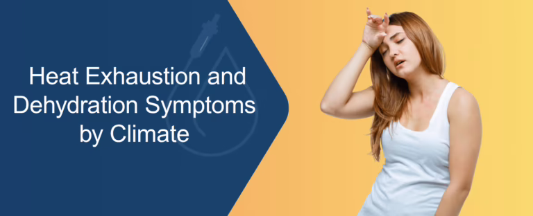 Heat exhaustion and dehydration symptoms by climate